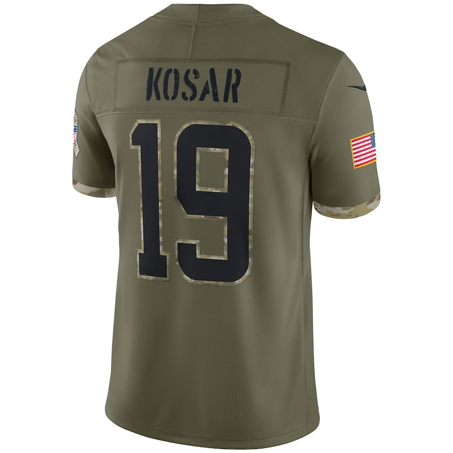 Bernie Kosar Cleveland Browns 2022 Salute To Service Retired Player Limited Stitched Jersey – Olive