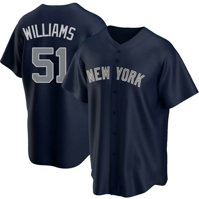 Bernie Williams #51 New York Yankees Navy All Over Print Baseball Jersey For Fans
