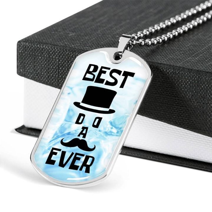Best Dad Ever Beard Dog Tag Necklace Gift For Dad