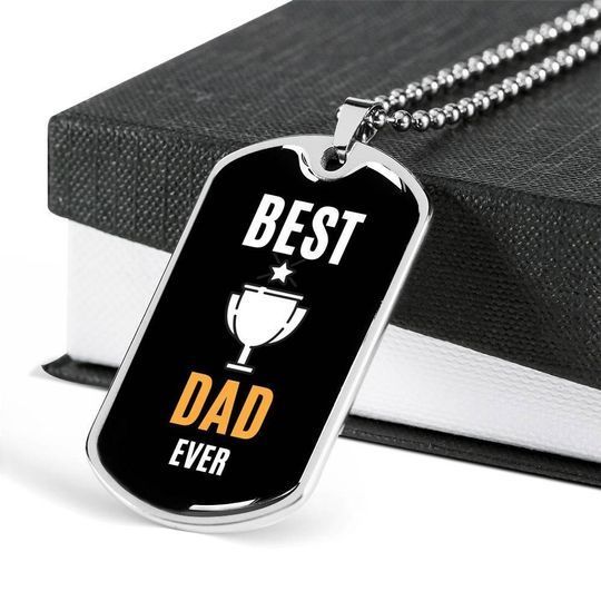Best Dad Ever Champion Dog Tag Necklace Gift For Dad