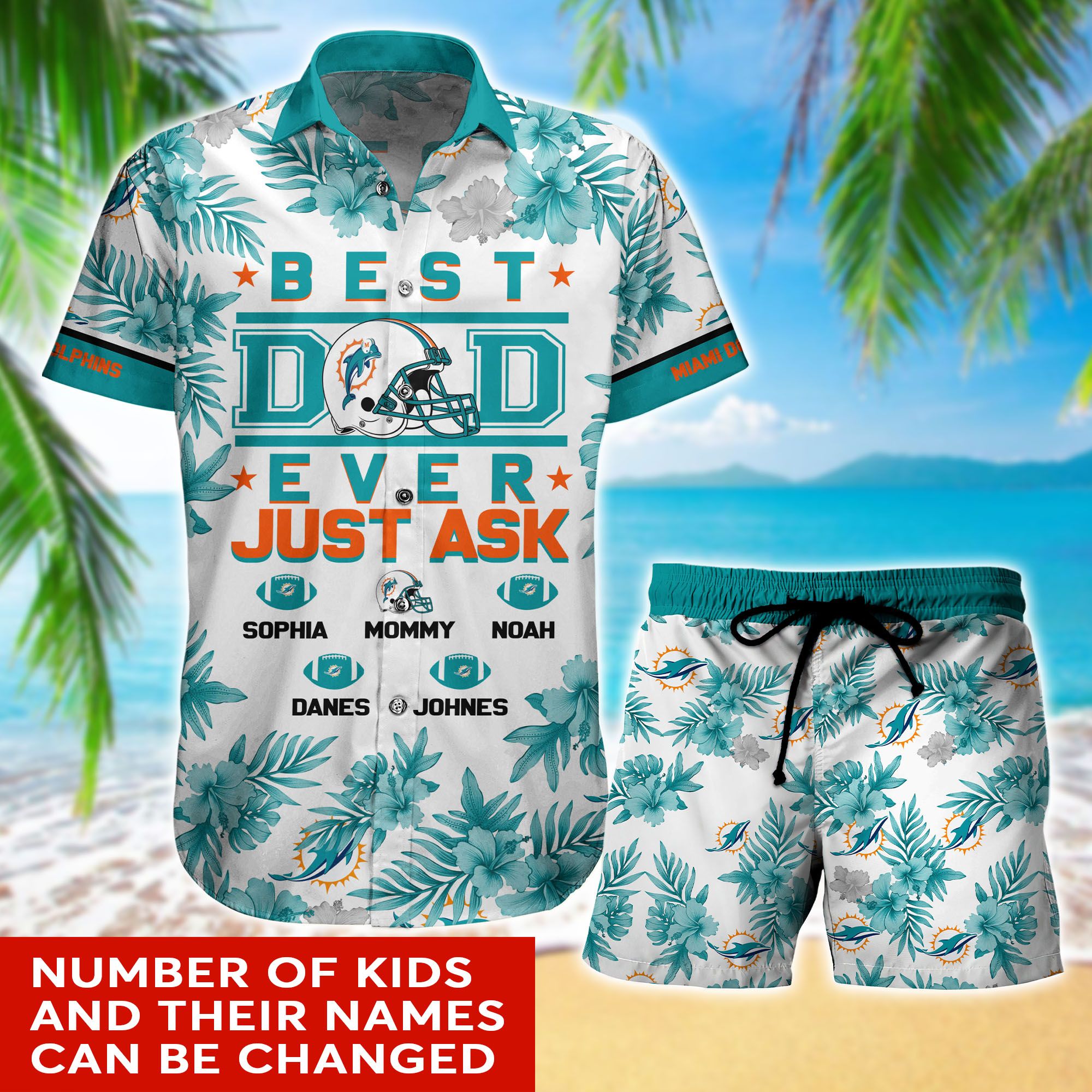Best Dad Ever Miami Dolphins Hawaiian Shirt