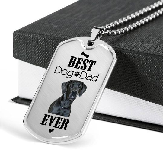 Best Dog Dad Ever Dog Tag Necklace Gift For Daddy