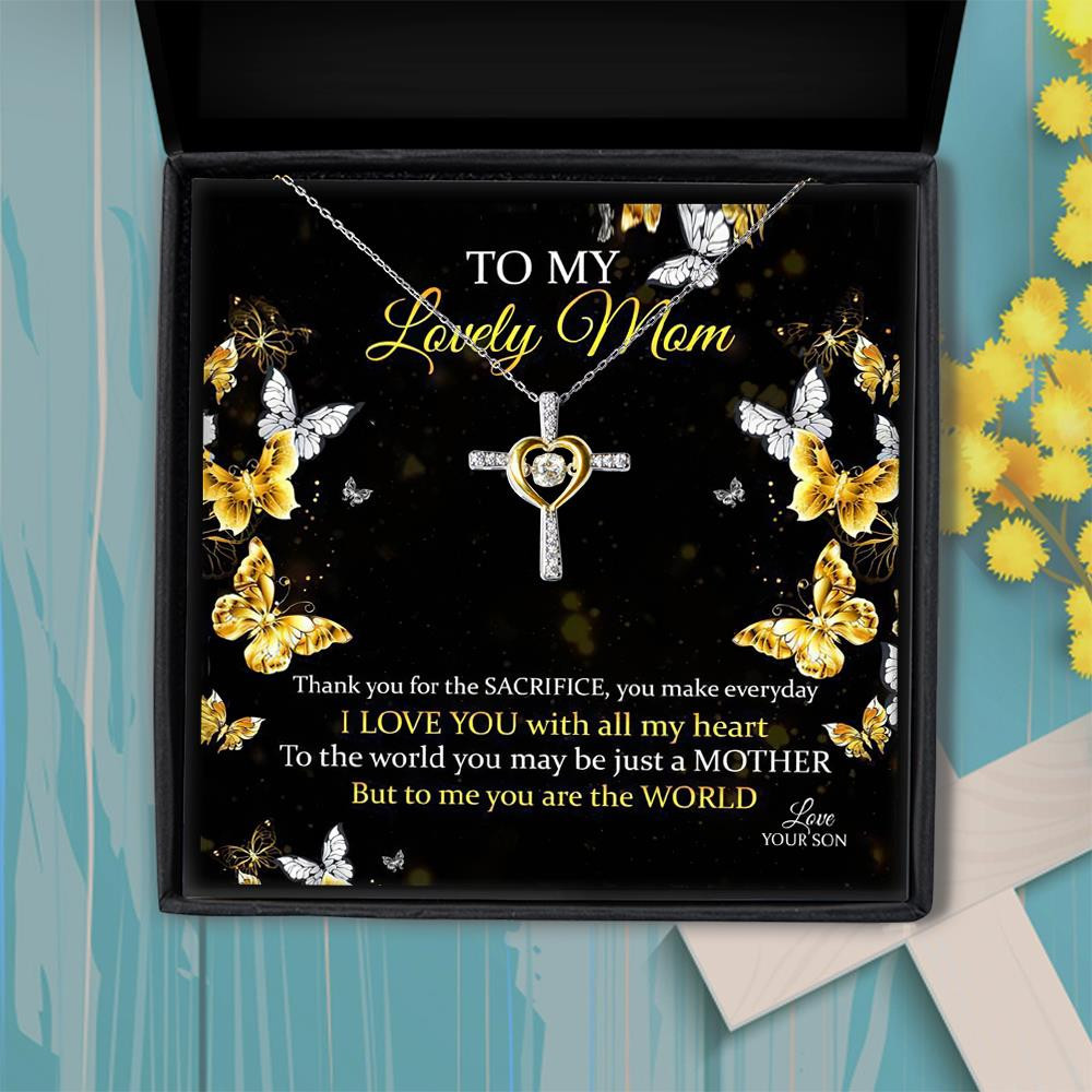 Best Gift For Mom From Son Cross Dancing Necklace