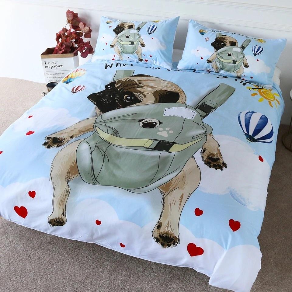 Best Pug Backpack Ever 3D Customized Duvet Cover Bedding Set