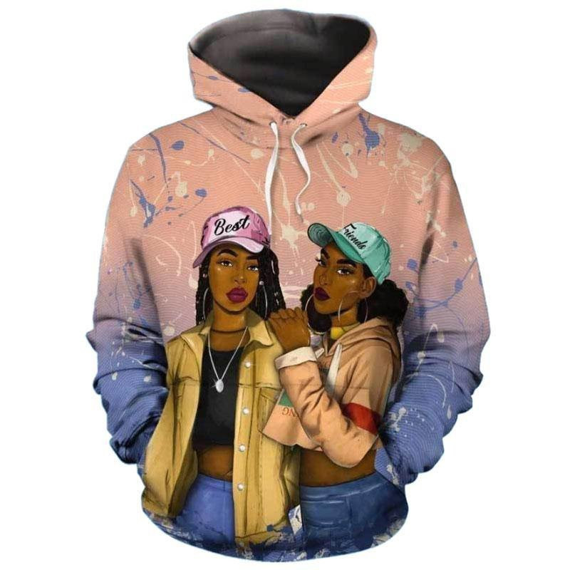 Bestie Couple Set Of 2 All Over Printed Hoodie