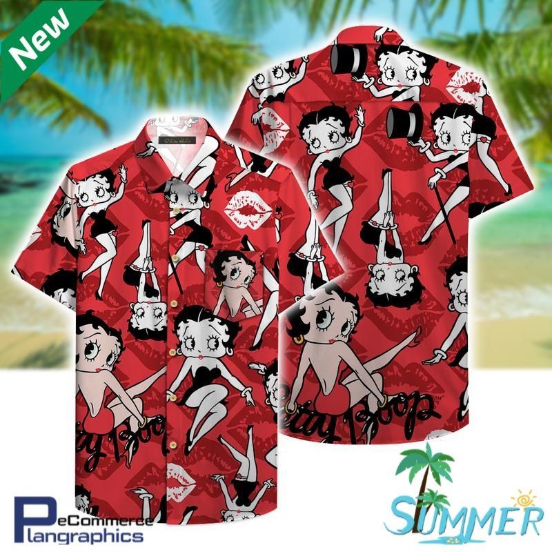 Betty Boop Aop Hawaiian Aloha Shirt Hawaiian Beach Shirt