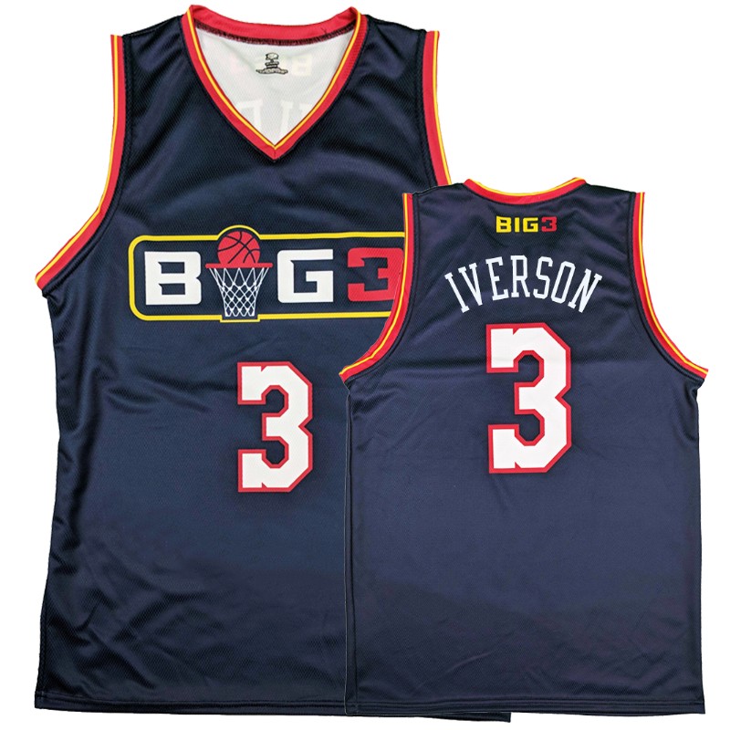 BIG 3 Allen Iverson #3 Men's Navy Jersey