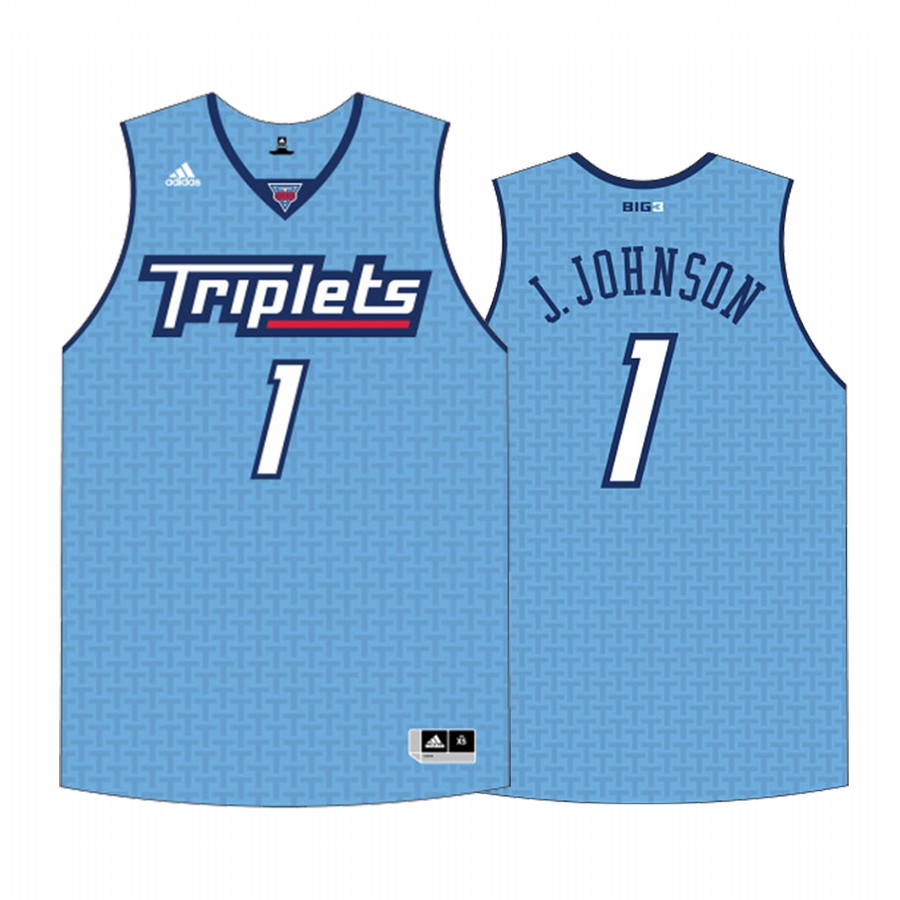 BIG 3 J.Johnson #1 Triplets Blue Jersey