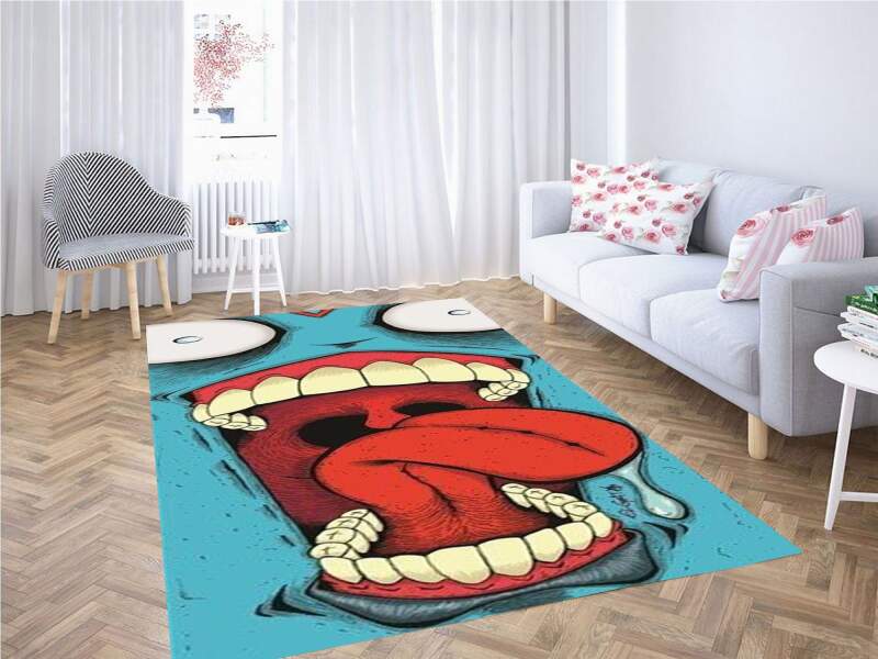 Big Blue Wallpaper Carpet Rectangle Rug