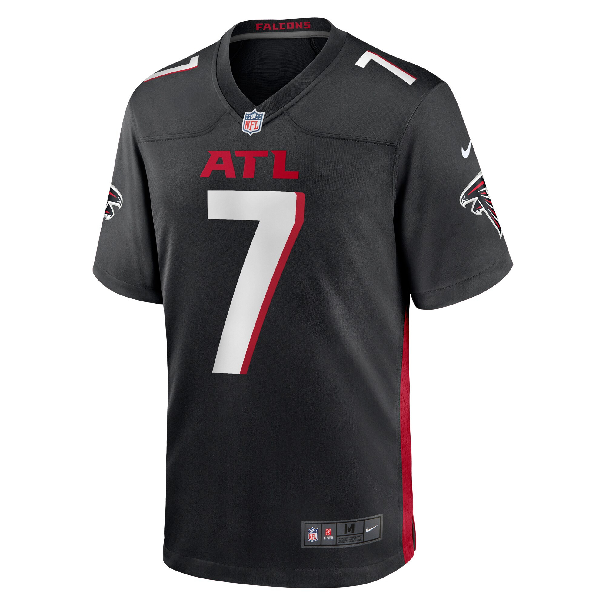 Bijan Robinson 7 Atlanta Falcons 2023 NFL Draft Game Stitched Jersey – Black