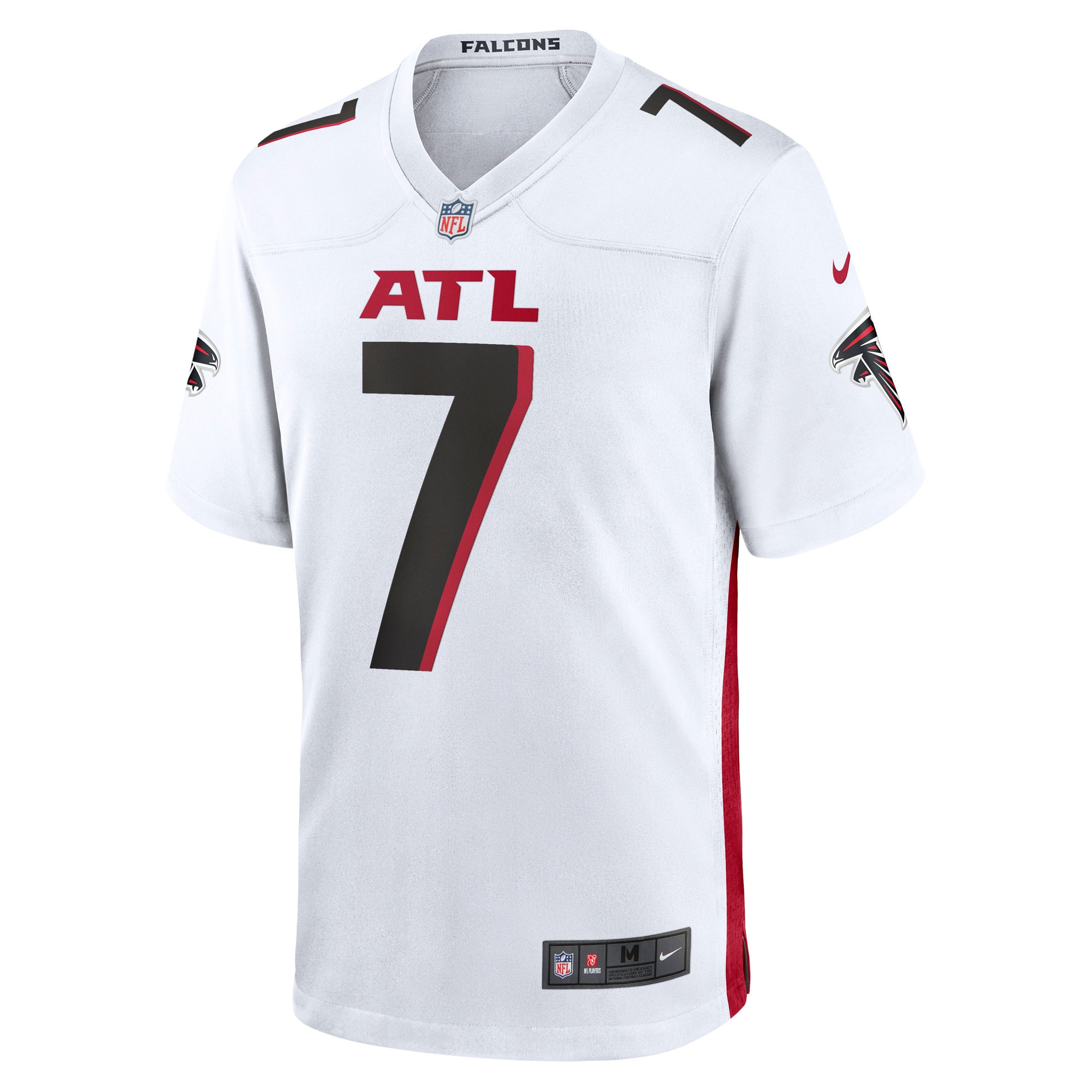 Bijan Robinson 7 Atlanta Falcons 2023 NFL Draft Game Stitched Jersey – White