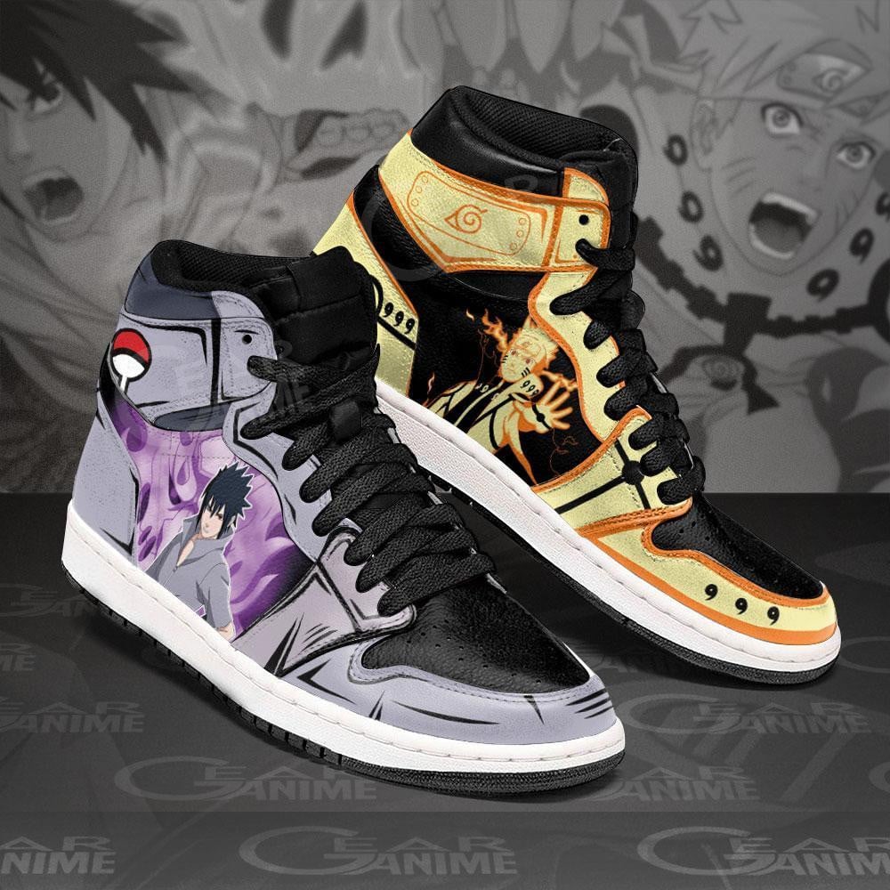 Bijuu and Sasuke Susanoo JD1s Sneakers Anime Shoes, Air Jordan Hightop