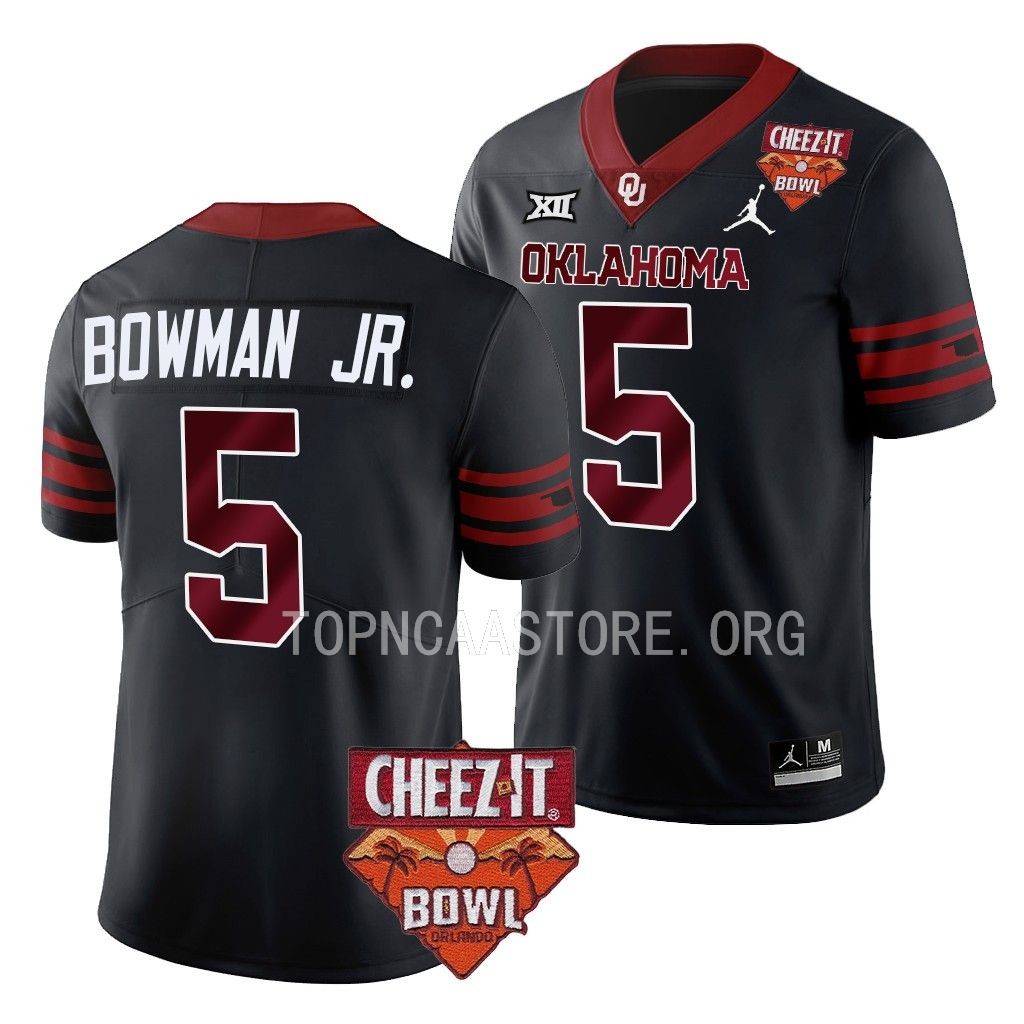Billy Bowman Jr. Oklahoma Sooners 2022 Cheez-It Bowl #5 Jersey Men’s Black College Uniform