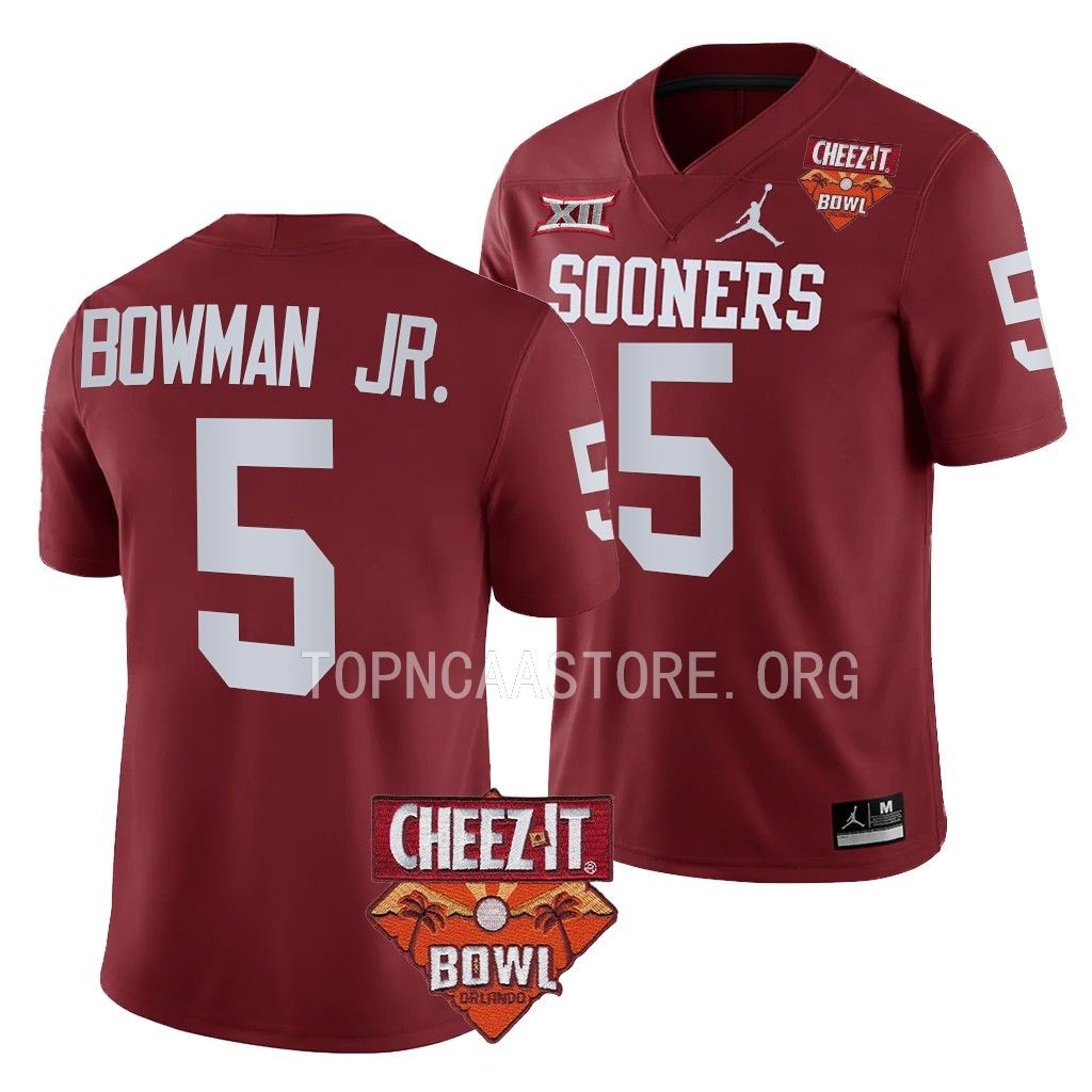 Billy Bowman Jr. Oklahoma Sooners 2022 Cheez-It Bowl #5 Jersey Men's Crimson College Uniform