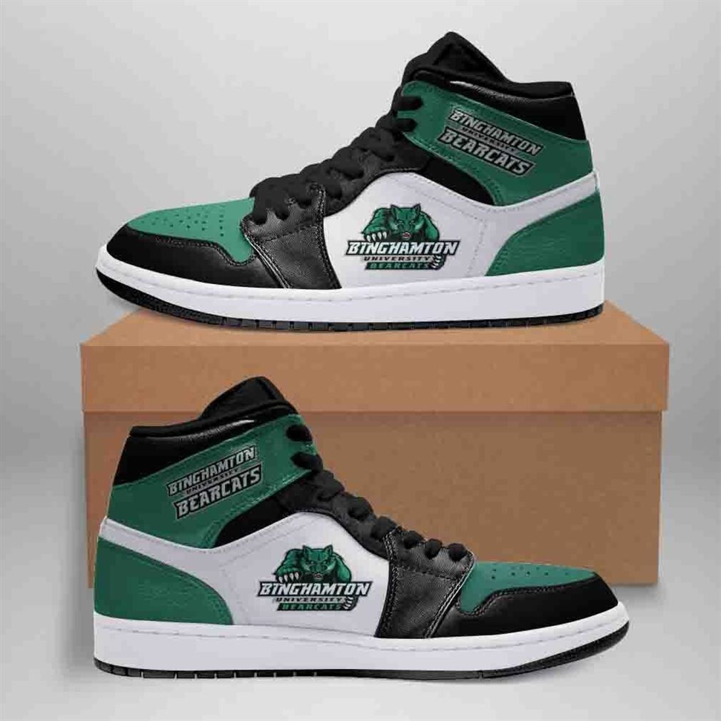 Binghamton Bearcats NCAA Fashion The best Sneakers Basketball Shoes Leather High Top Air Jordan Sneaker, Air Jordan Hightop