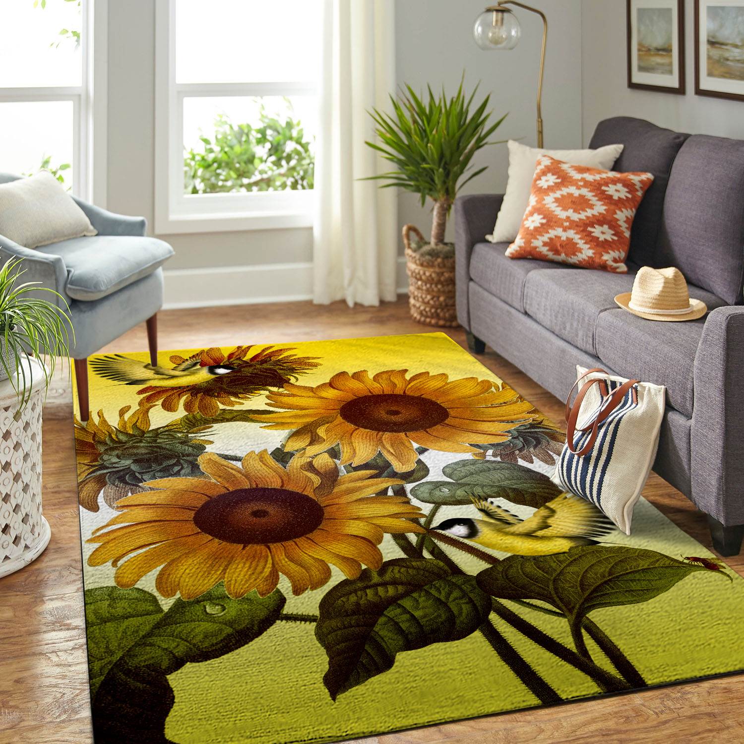 Bird And Sunflower Limited Edition Rectangle Rug