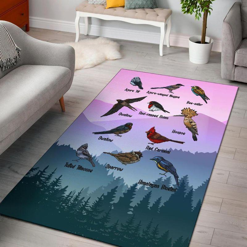 Bird Chart Area Rectangle Rug
