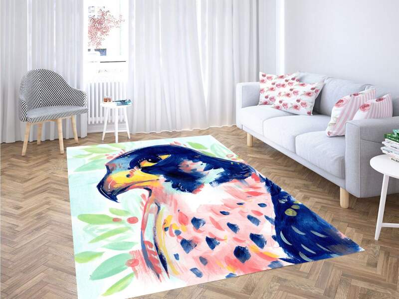 Bird Coral Carpet Rectangle Rug