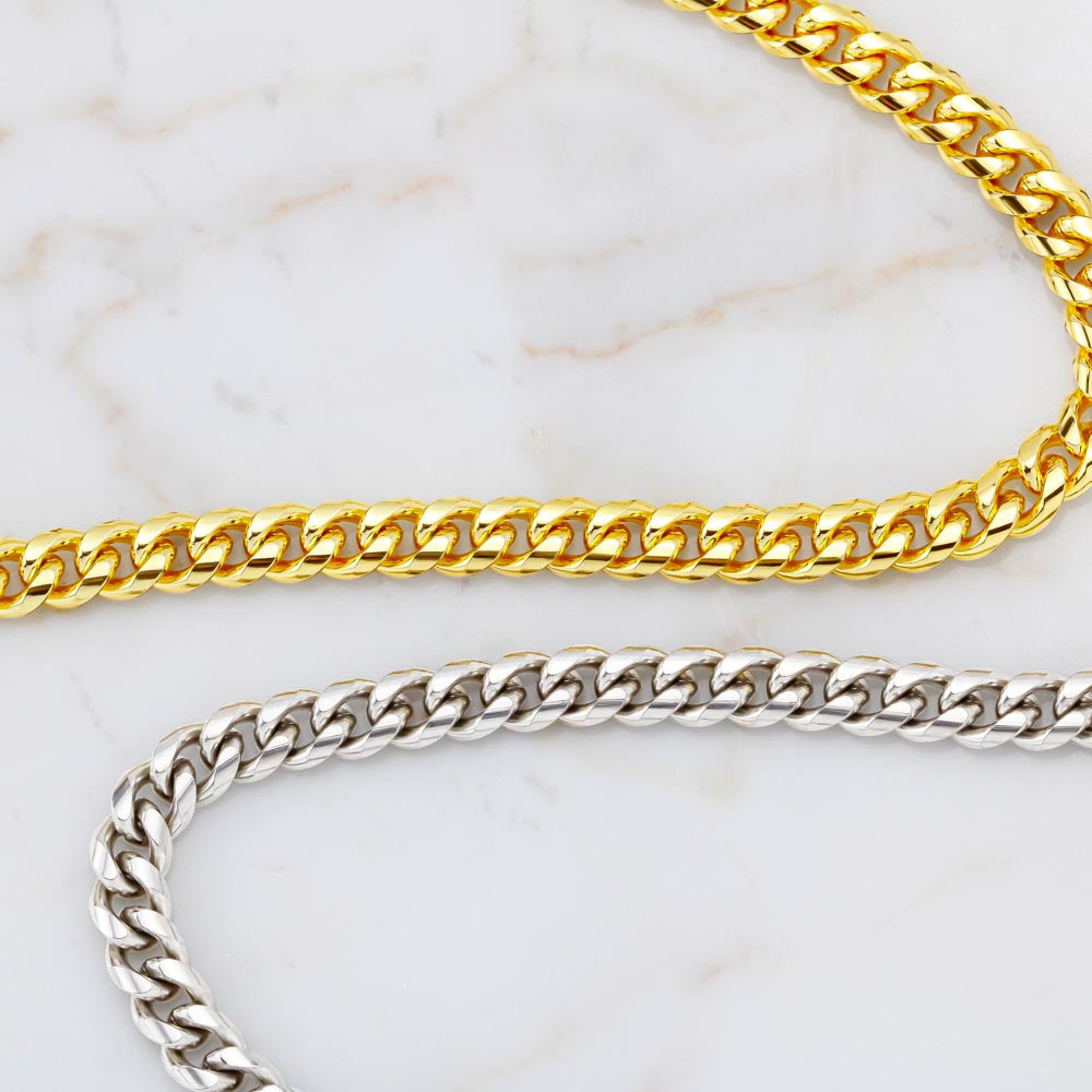 Birthday Gift for Husband, Boyfriend, To My Man Necklace I Love You Forever And Always, Wedding Anniversary, Cuban Link Chain Necklace