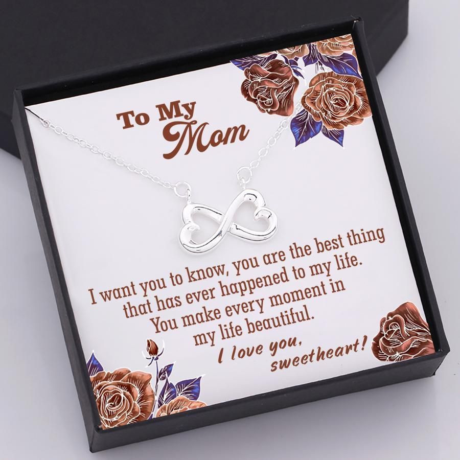 Birthday Gift For Mom Loving Message Infinity Heart Necklace You Make Every Moment Beautiful