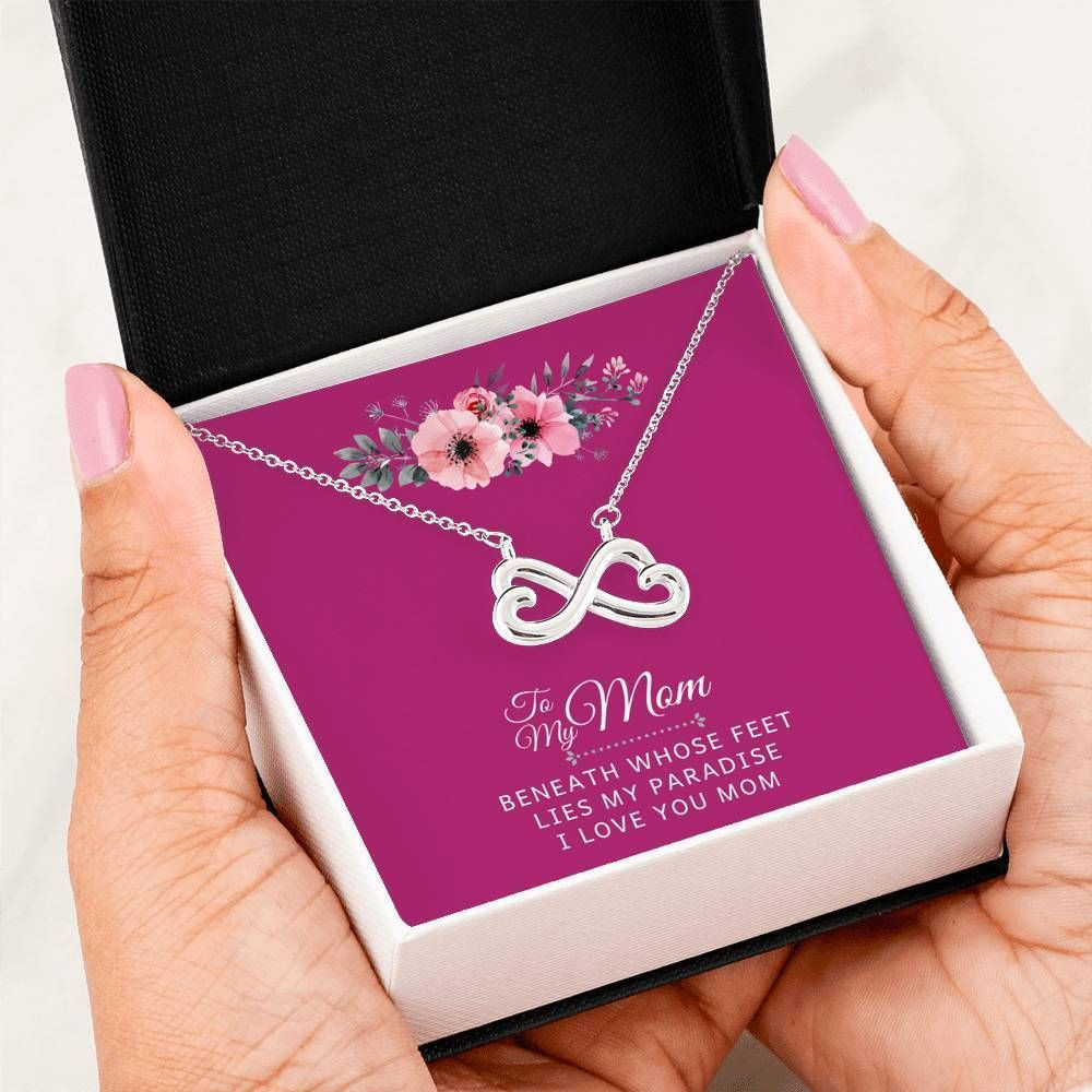 Birthday Gift For Mom Loving Message Infinity Heart Necklace