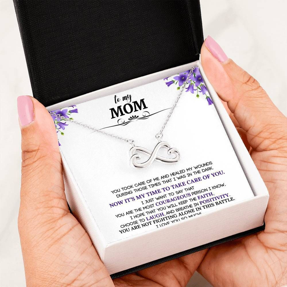 Birthday Gift For Mom Silver Infinity Heart Necklace You Took Care Of Me