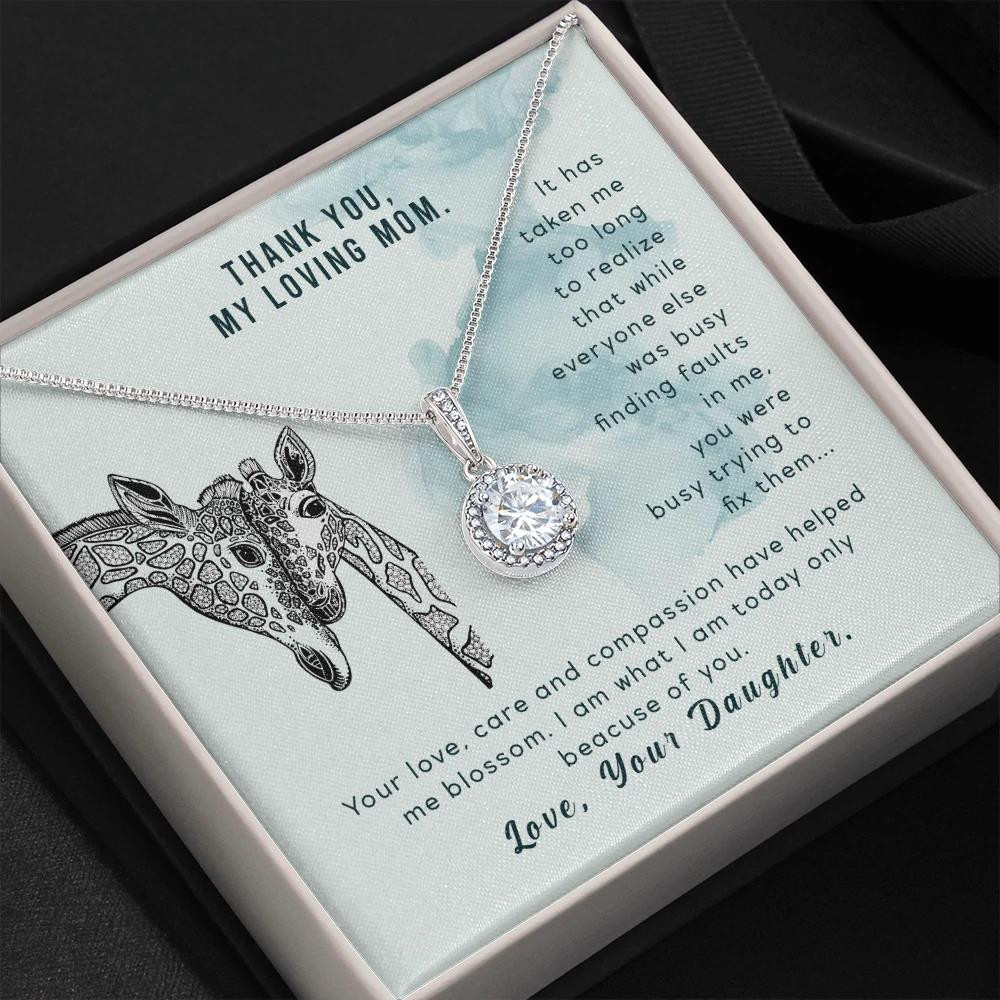 Birthday Gift For Mother Giraffe Your Love Helped Me Blossom Eternal Hope Necklace