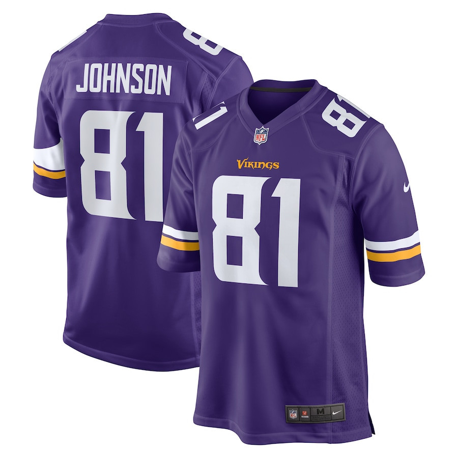 Bisi Johnson 81 Minnesota Vikings Game Stitched Jersey – Purple