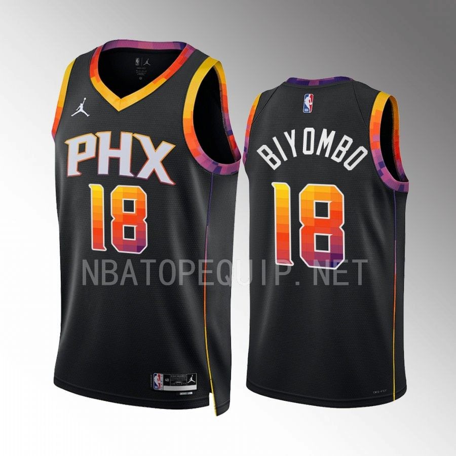 Bismack Biyombo #18 Phoenix Suns 2022-23 Statement Edition Black Jersey