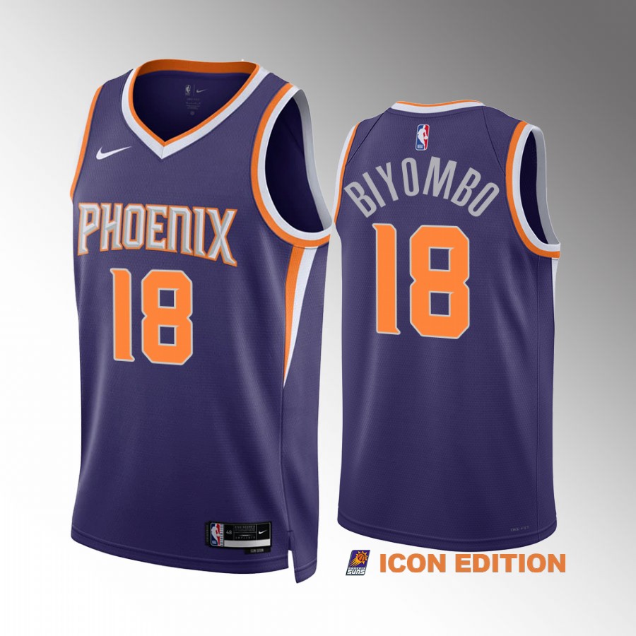 Bismack Biyombo 2022-23 Phoenix Suns Purple #18 Icon Edition Jersey Swingman