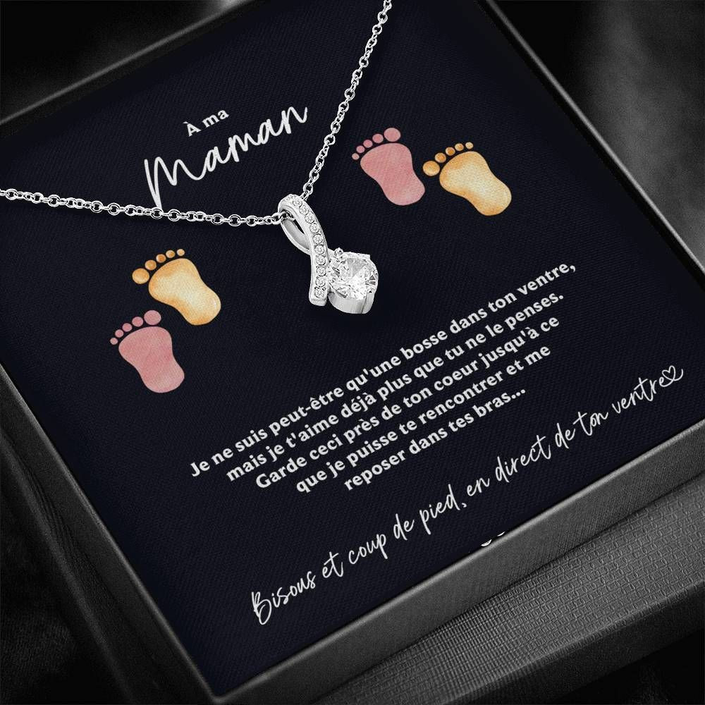 Bisous Et Coup De Pied En Direct De Ton Ventre Alluring Beauty Necklace Gift For Mom