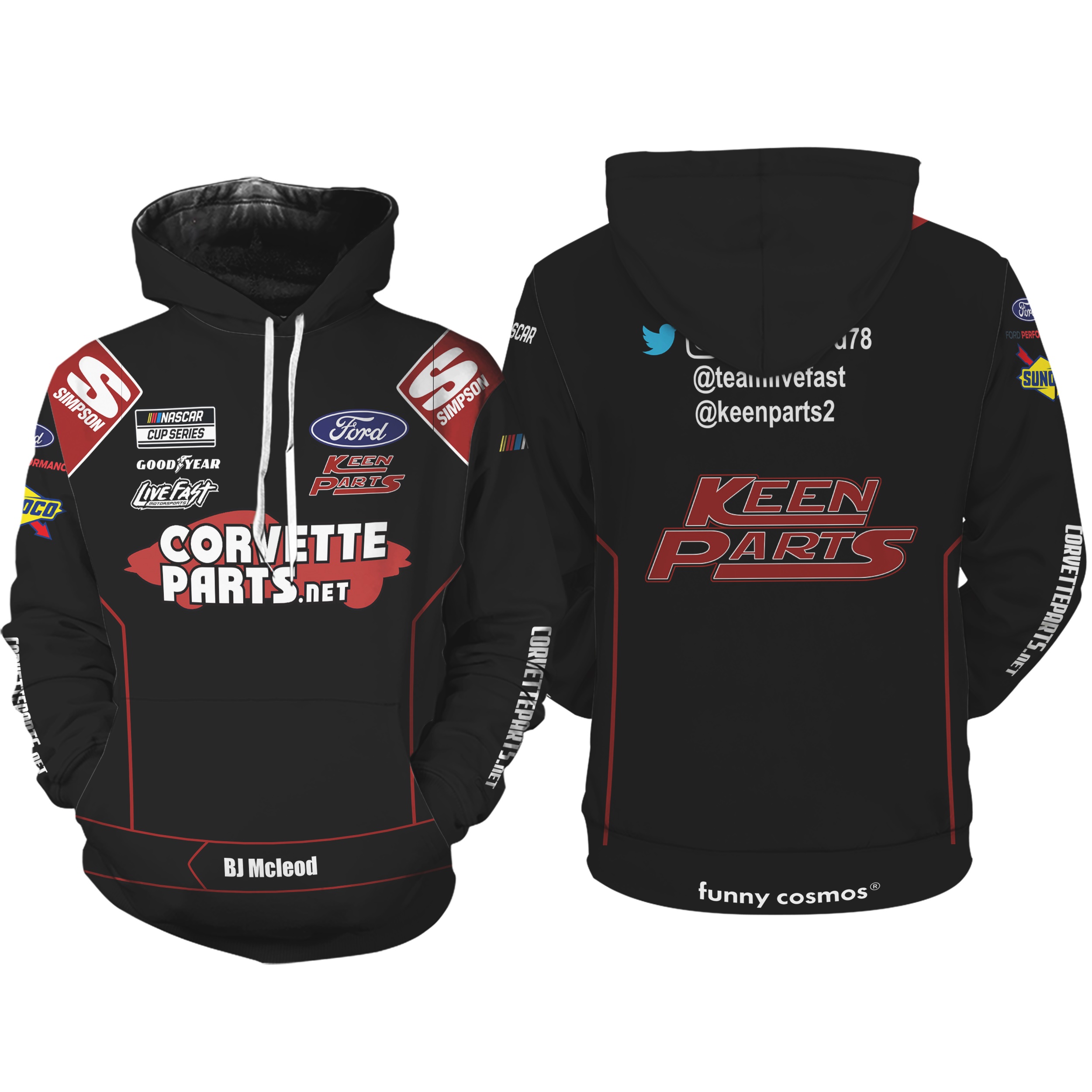 BJ McLeod Nascar 2022 Hoodie Racing Uniform Clothes Hoodie
