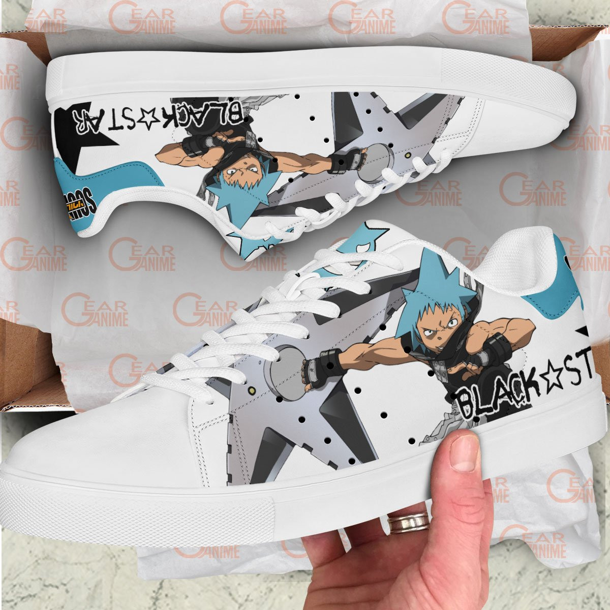 Black _ Star Skate Sneakers Custom Soul Eater Anime Shoes