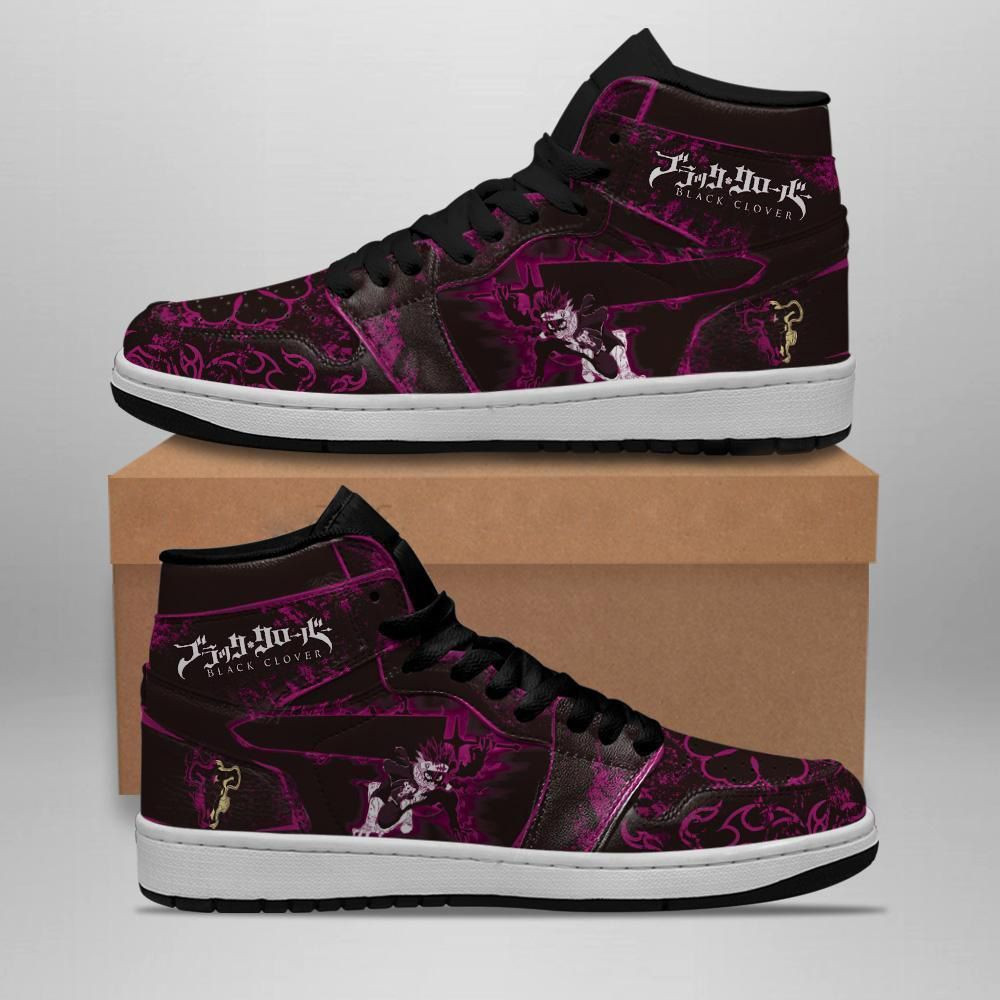 Black Asta Black Clover Anime 1 High Top Air Jordan Sneaker, Air Jordan Hightop