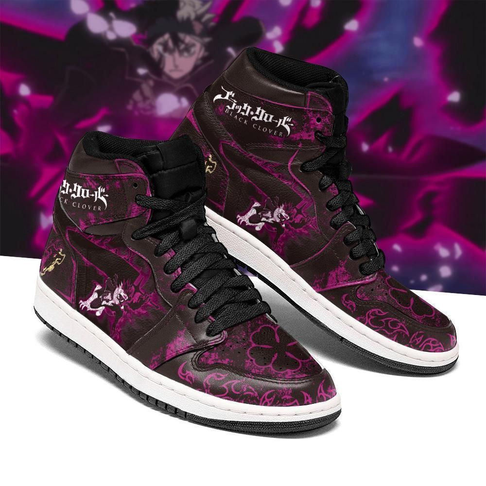 Black Asta Black Clover Anime 1 High Top Air Jordan Sneaker, Air Jordan Hightop