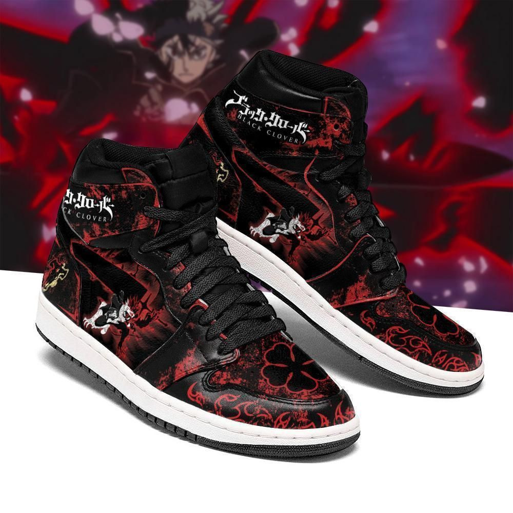 Black Asta Sword Black Clover Anime 1 High Top Air Jordan Sneaker, Air Jordan Hightop