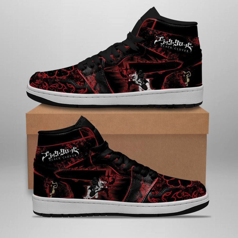 Black Asta Sword Black Clover Anime 1 High Top Air Jordan Sneaker, Air Jordan Hightop