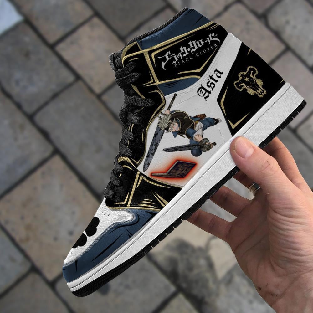 Black Bull Asta Fight JD1s Sneakers Black Clover Anime Shoes, Air Jordan Hightop