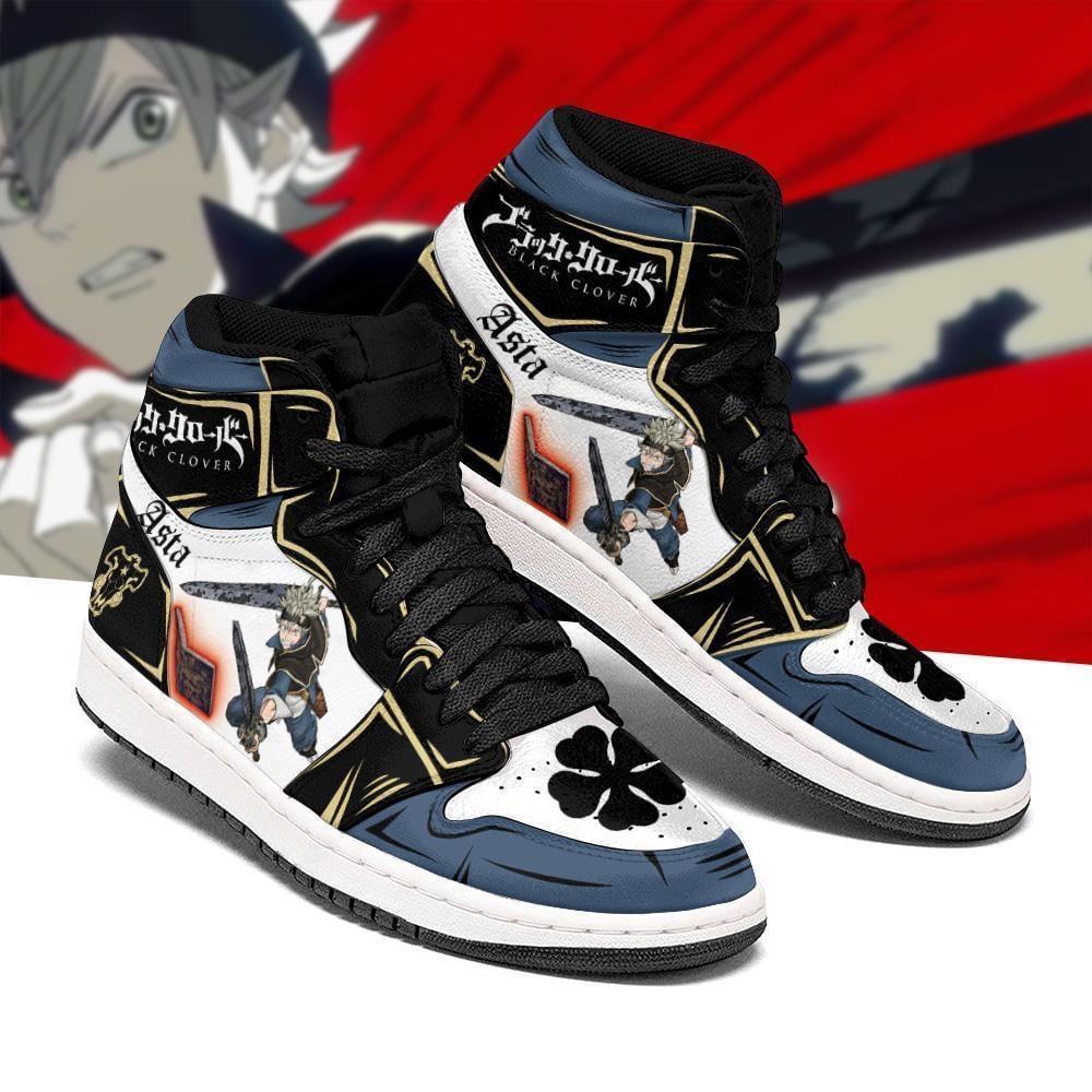 Black Bull Asta Fight JD1s Sneakers Black Clover Anime Shoes, Air Jordan Hightop