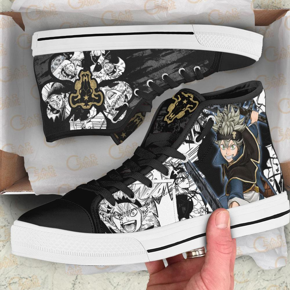 Black Bull Asta High Top Shoes Custom Manga Anime Black Clover Sneakers