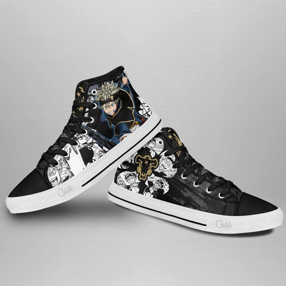 Black Bull Asta High Top Shoes Custom Manga Anime Black Clover Sneakers
