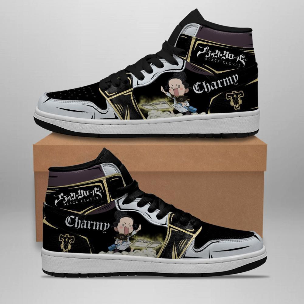 Black Bull Charmy La Black Clover Anime 1 High Top Air Jordan Sneaker, Air Jordan Hightop