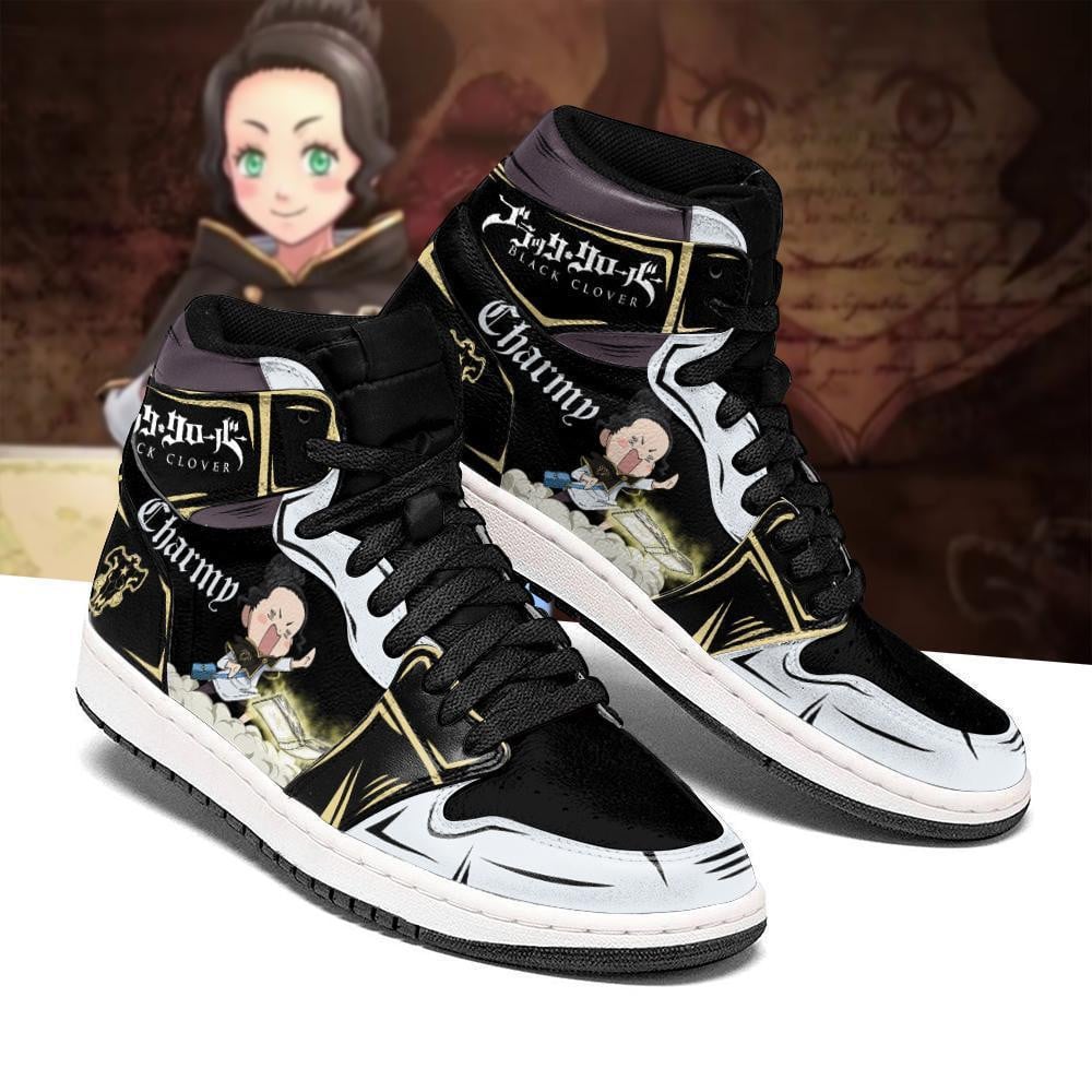 Black Bull Charmy La JD1s Sneakers Black Clover Anime Shoes, Air Jordan Hightop