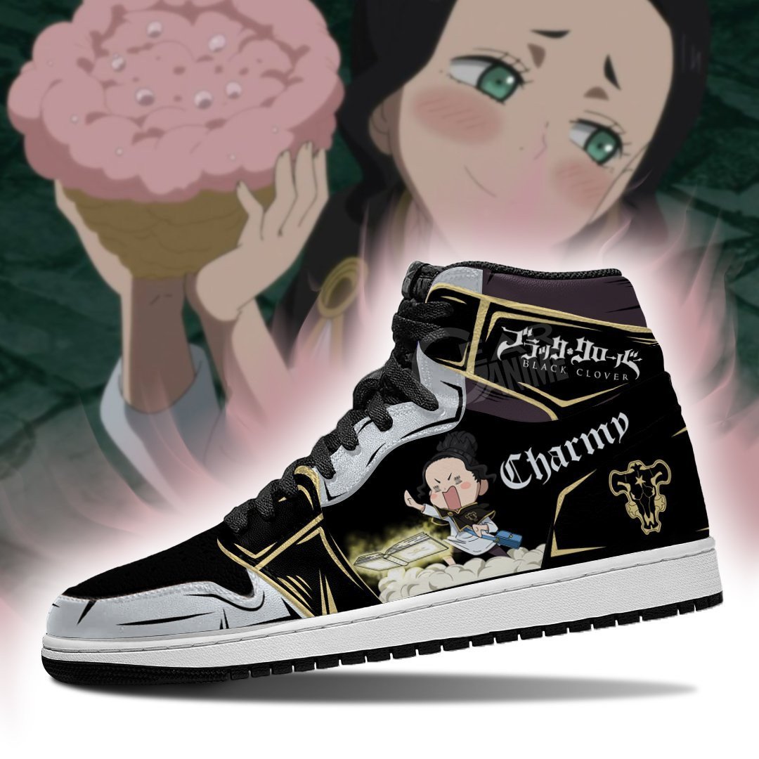 Black Bull Charmy La JD1s Sneakers Black Clover Anime Shoes, Air Jordan Hightop