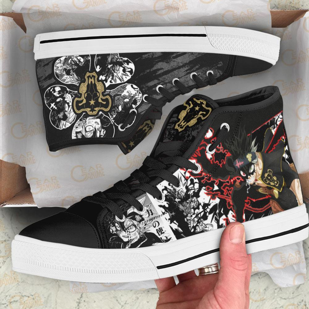 Black Bull Devil Asta High Top Shoes Custom Manga Anime Black Clover Sneakers