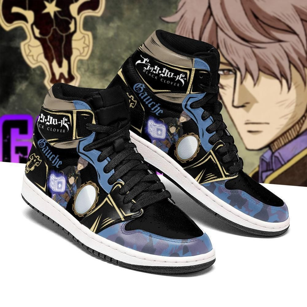 Black Bull Gauche Black Clover Anime 1 High Top Air Jordan Sneaker, Air Jordan Hightop