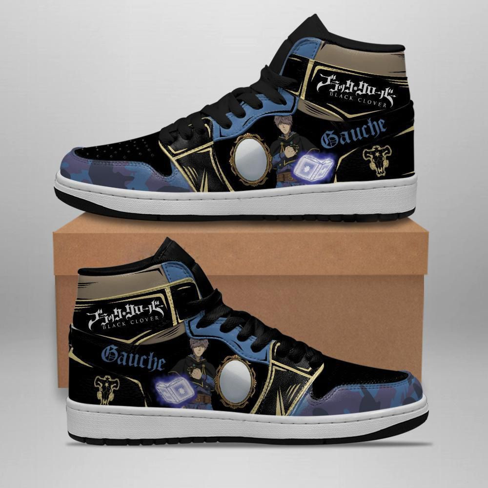 Black Bull Gauche Black Clover Anime 1 High Top Air Jordan Sneaker, Air Jordan Hightop