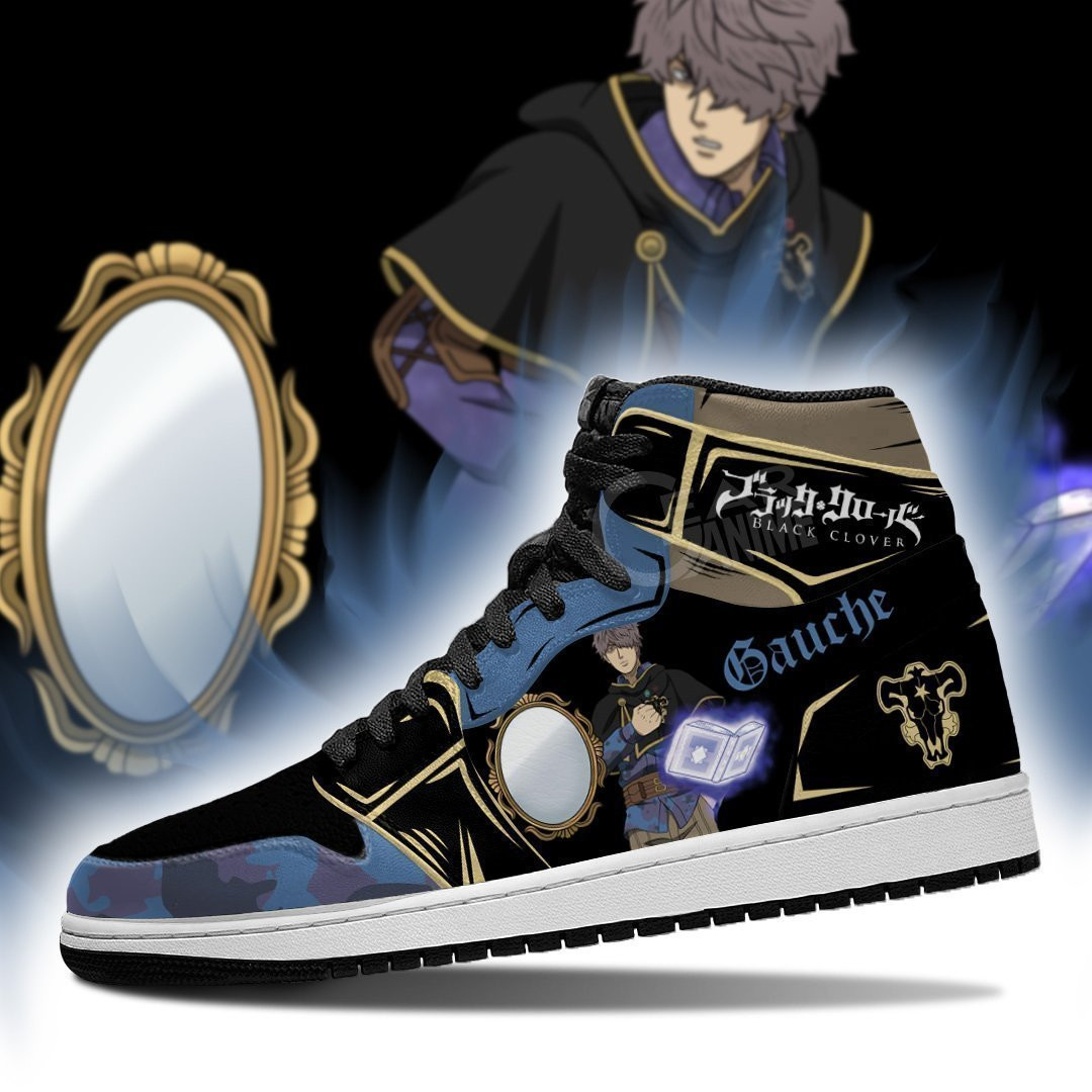 Black Bull Gauche JD1s Sneakers Black Clover Anime Shoes, Air Jordan Hightop