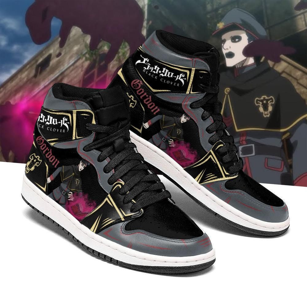 Black Bull Gordon Agrippa Black Clover Anime 1 High Top Air Jordan Sneaker, Air Jordan Hightop