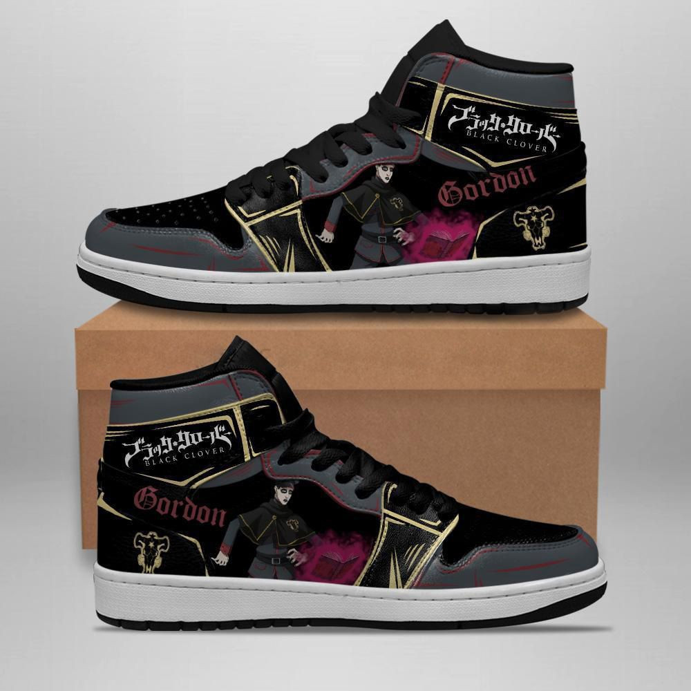 Black Bull Gordon Agrippa Black Clover Anime 1 High Top Air Jordan Sneaker, Air Jordan Hightop